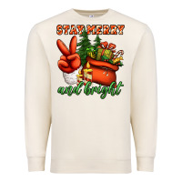 Stay Merry And Bright Peace Hand Premium Sweatshirt | Teevron