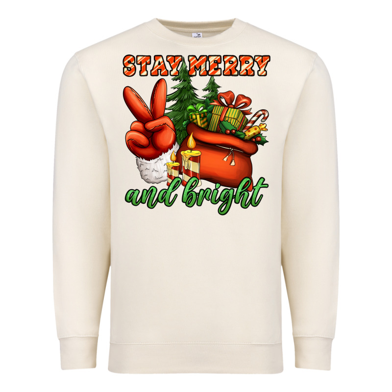 Stay Merry And Bright Peace Hand Premium Sweatshirt by Jasminsmagicworld | Teevron