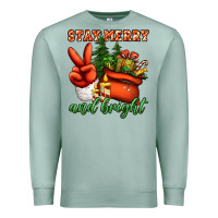 Seafoam stay merry and bright peace hand Premium Sweatshirt - Jasminsmagicworld