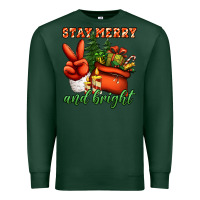 Sports Green stay merry and bright peace hand Premium Sweatshirt - Jasminsmagicworld