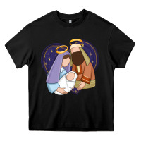 Black holy night jesus birth Heavy Core Tee - Zillion Design Studio