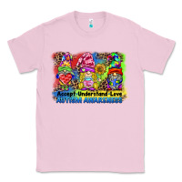 Bubblegum Pink accept understand love autism awareness western background Classic Tee - BarkalooDesign