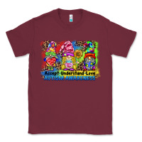 Burgundy accept understand love autism awareness western background Classic Tee - BarkalooDesign