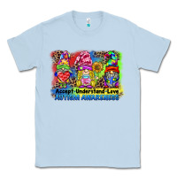 Dusty Blue accept understand love autism awareness western background Classic Tee - BarkalooDesign