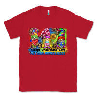 Red accept understand love autism awareness western background Classic Tee - BarkalooDesign