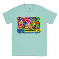Seafoam accept understand love autism awareness western background Classic Tee - BarkalooDesign