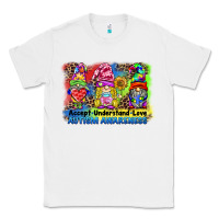 White accept understand love autism awareness western background Classic Tee - BarkalooDesign