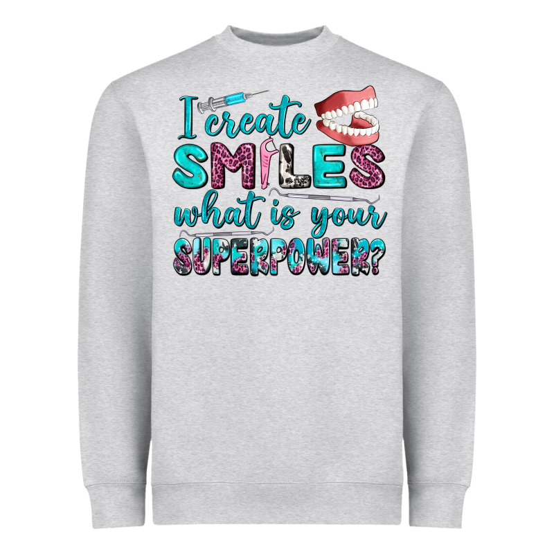 I Create Smile What Is Your Superpower Heavyweight Sweatshirt by AdoDesignShop | Teevron