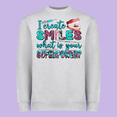 I Create Smile What Is Your Superpower Heavyweight Sweatshirt Designed By Adodesignshop