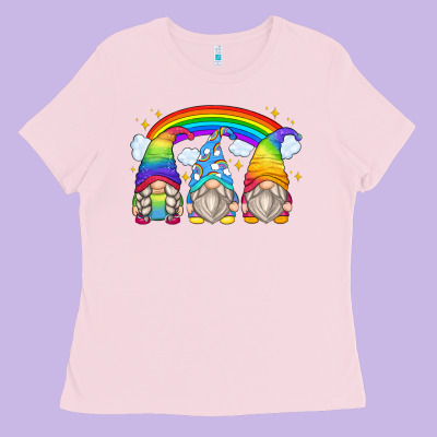 Rainbow Gnomes Ladies Tee Designed By Zillion Design Studio