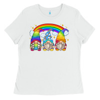 White rainbow gnomes Ladies Tee - Zillion Design Studio