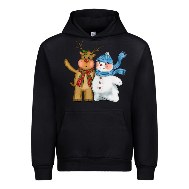 Christmas Reindeer Snowman Urban Hoodie by CowGirlArtShop | Teevron