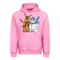 Fuchsia Pink christmas reindeer snowman Urban Hoodie - CowGirlArtShop