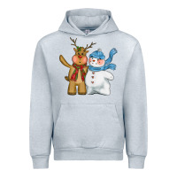 Heather Grey christmas reindeer snowman Urban Hoodie - CowGirlArtShop