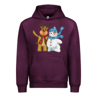 Mauve Wine christmas reindeer snowman Urban Hoodie - CowGirlArtShop