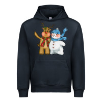 Navy christmas reindeer snowman Urban Hoodie - CowGirlArtShop