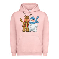 Pigment Salmon christmas reindeer snowman Urban Hoodie - CowGirlArtShop