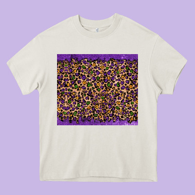 Heavy Core Tee mardi gras leopard