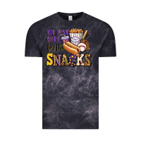 Cloud Black i'm just here for the snacks baseball purple and g Vintage Tee - Jasminsmagicworld