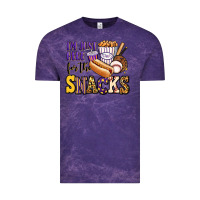 Cloud Purple i'm just here for the snacks baseball purple and g Vintage Tee - Jasminsmagicworld