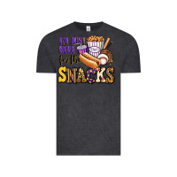 Vintage Black i'm just here for the snacks baseball purple and g Vintage Tee - Jasminsmagicworld