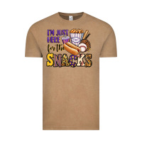 Vintage Coffee i'm just here for the snacks baseball purple and g Vintage Tee - Jasminsmagicworld