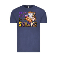 Vintage Denim i'm just here for the snacks baseball purple and g Vintage Tee - Jasminsmagicworld