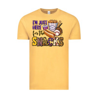 Vintage Mustard i'm just here for the snacks baseball purple and g Vintage Tee - Jasminsmagicworld