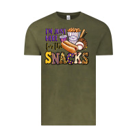 Vintage Olive i'm just here for the snacks baseball purple and g Vintage Tee - Jasminsmagicworld