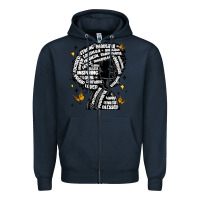 Navy black woman quotes Zipper Hoodie - MaliasSmallBusiness