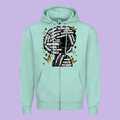 Black Woman Quotes Zipper Hoodie Designed By Maliassmallbusiness