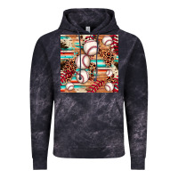 Cloud Black baseball leopard cowhide turquoise seamless pattern Vintage Hoodie - JahusDesignShop