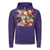 Cloud Purple baseball leopard cowhide turquoise seamless pattern Vintage Hoodie - JahusDesignShop