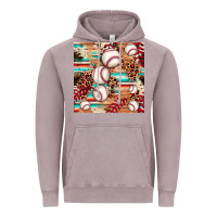 Vintage Zinc baseball leopard cowhide turquoise seamless pattern Vintage Hoodie - JahusDesignShop