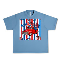 Pebble Blue 4th of july seamless pattern truck Urban Heavy Tee - BundleAndBundleShop