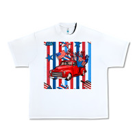 White 4th of july seamless pattern truck Urban Heavy Tee - BundleAndBundleShop