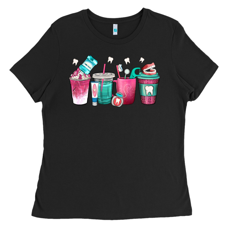 Dentist Coffee Cups Ladies Tee by texasbilliewilder | Teevron