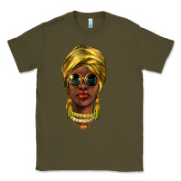 Army Green african woman Classic Tee - NancyCooperArtShop