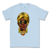 Dusty Blue african woman Classic Tee - NancyCooperArtShop