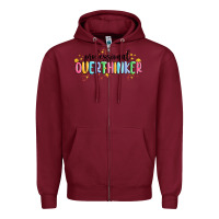 Burgundy professional overthinker Zipper Hoodie - MaliasSmallBusiness