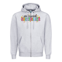 Heather Grey professional overthinker Zipper Hoodie - MaliasSmallBusiness