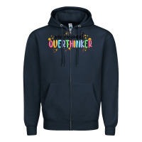 Navy professional overthinker Zipper Hoodie - MaliasSmallBusiness