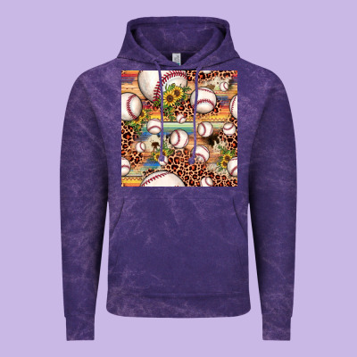 Baseball Leopard Cowhide Sunflower Seamless Pattern Vintage Hoodie Designed By Jahusdesignshop