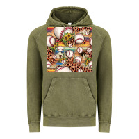Vintage Olive baseball leopard cowhide sunflower seamless pattern Vintage Hoodie - JahusDesignShop