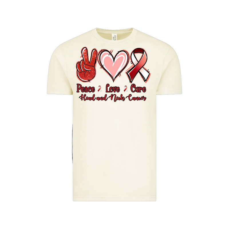 Peace Love Cure Head And Neck Cancer Vintage Tee by Jasminsmagicworld | Teevron