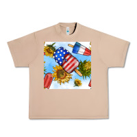 Burro 4th of july sunflowers ice cream seamless pattern Urban Heavy Tee - BundleAndBundleShop
