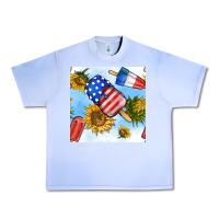 Grape Ice 4th of july sunflowers ice cream seamless pattern Urban Heavy Tee - BundleAndBundleShop