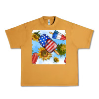 Peanut Butter 4th of july sunflowers ice cream seamless pattern Urban Heavy Tee - BundleAndBundleShop
