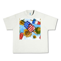 Pistachio 4th of july sunflowers ice cream seamless pattern Urban Heavy Tee - BundleAndBundleShop