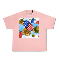 Salmon 4th of july sunflowers ice cream seamless pattern Urban Heavy Tee - BundleAndBundleShop